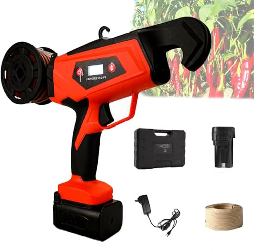 Spdazzleburst Machine à Attacher Les vignes, Machine électrique à Attacher Les vignes, Outil de Ruban de Jardinage, Pistolet à Ruban pour légumes, Raisin, Tomate, Concombre, Poivre et Fleur