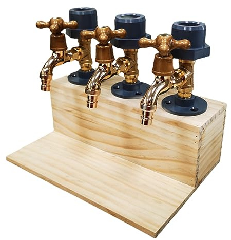 Grifo dispensador de cerveza, dispensador de licor, whisky, madera, grifo de bebidas para el hogar, fiesta, bar, día del padre (tres salidas)