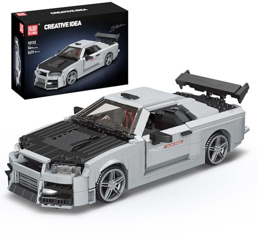 Mould King 10113 MOC Technik Sportwagen Bausatz für GTR Rennwagen Technologie Klemmbausteine Bausatz Hochwertiges Sammler-Auto für Erwachsene (1471+ Bausteine Designer Firas Munir Abu-Jaber