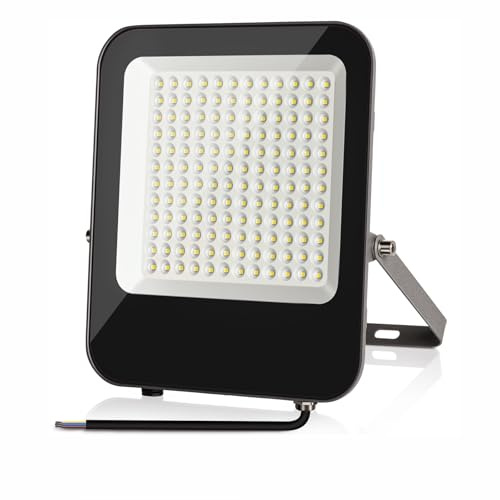 JINABLOSSY LED Strahler Außen 100W 3000K Warmweiß LED Fluter 144 LEDs Superhell 10000LM Scheinwerfer, IP65 Wasserfest Aussenstrahler für Hell Garten Garage Sportplatz Hof Auffahrt Türen