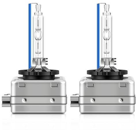 BIHEE Ampoules Xenon D1S 8000K D1S Xénon HID Ampoules Voiture Bleu Glacier 12V 35W Remplacer HID Kit de Conversion, 2 Lampes