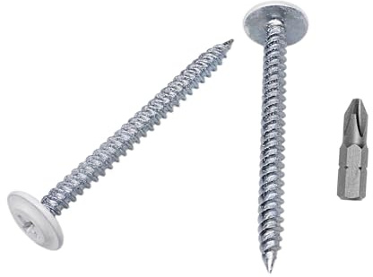 SKIR'CO (40 Stück) lackierte 4,2 x 50 mm selbstschneidende Holzschrauben, Metallschraube, PH modifizierter Flachrundkopf (Reinweiß RAL 9010)
