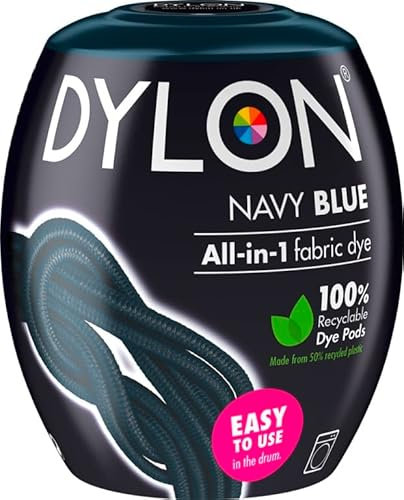 350g Machine Fabric Dye | All-in-1 Machine Dye Pod Fabric Wash for Coloring Clothes, Bed Sheets | Arts & Crafts, Textile, Home Decor, Intense Black (Navy Blue, 350 Gram)