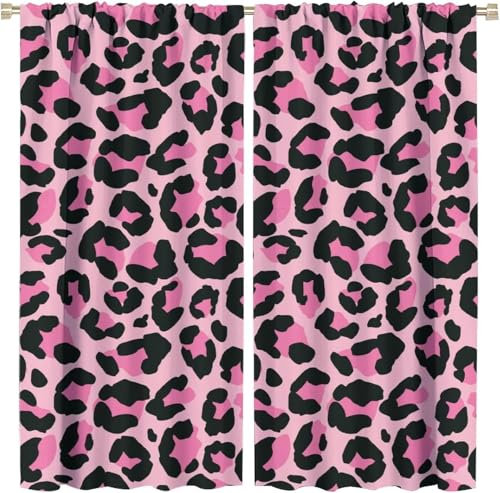 Kinder Verdunkelungsvorhänge Tierleopardenmuster 3D Polyester Ösen Vorhang, Für Wohnzimmer Schlafzimmer Blickdicht Schallschutzvorhänge 2Er Set 300 (B) X 280 (H) cm - Jungen Und Mädchen 9426351581189