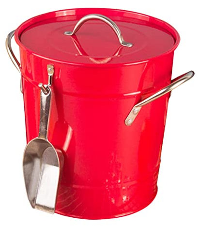 MAGICLULU Seau à Glace Facile à Transporter en Fer Rouge Rétro 3l Poignée Robuste et Isolé pour Maison et Club pour Boissons Fraîches