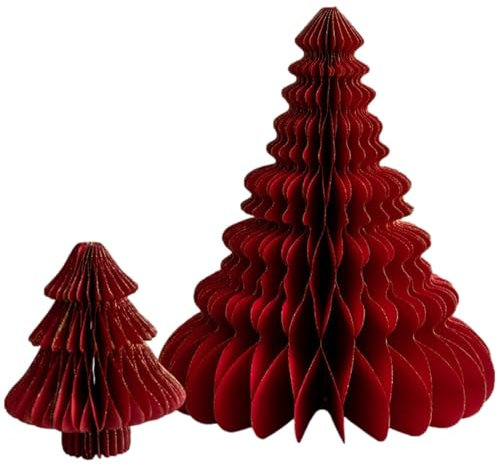 2 STÜCKE Papier Weihnachtsbaum Deko Faltbar Weihnachtsbaum Tannenbaum Wiederverwendbare Weihnachtsbäume Wabenbälle Aus Pappe Weihnachtsbaum Aus Papier Honeycomb Tannenbaum