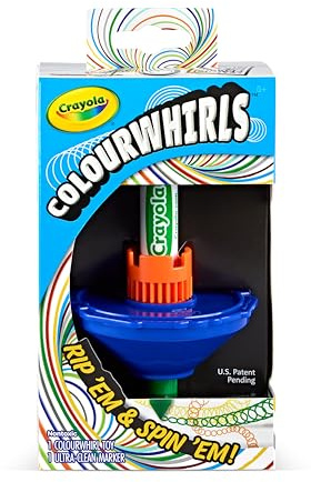 CRAYOLA - ColourWhirls, den färgade snurran, set med en snurra, utmaningar för familj och vänner, spel och kreativ present för barn från 6 år, 74-7649