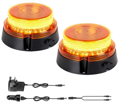 JMEST LEAD 2 in 1 Wireless Led Beacon Lights,Rechargeable Strobe Warning Light, 48 LED Rooftop Safety Flashing Emergency Lights with Magnetic for Cars Trucks Vehicle