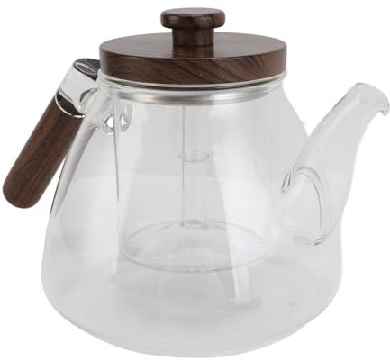 33.8oz 1000ml Glass Teapot with Removable Infuser, Heatproof Borosilicate Glass Teapot Clear Tea Kettle with Strainer, Loose Leaf Tea Maker Brewer for Electric Ceramic Stove
