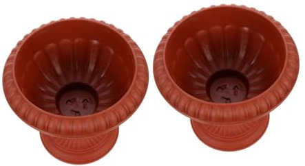 ABOOFAN 2pcs European Style Roman Column Planter Vintage Wedding Garden Decorative Plant Pots for Patio Outdoor Home Use