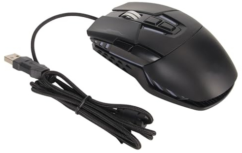 Souris Filaire, Souris de Jeu Ergonomic Optical Mouse 4 DPI Réglable pour la Barre Internet (Black)