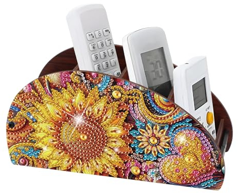 MVVMTOP Diamond Art Painting Organizer Box, DIY Sunflower Design Special Shape Diamond Partial Mosaic Handmade Making Kit Organizer Box, Modern Home Dining Living Room Table Top Decor Art Decoration