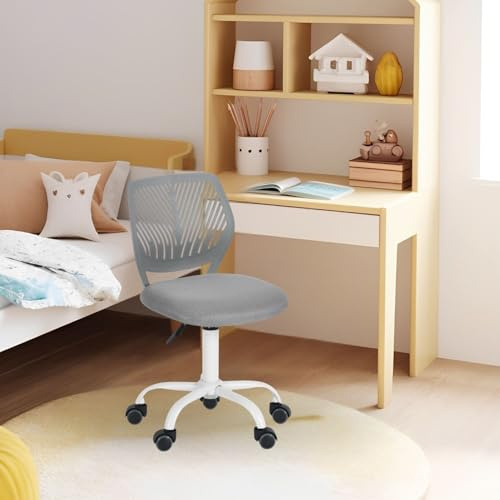 FurnitureR Sedia per bambini regolabile in altezza, colorata ergonomica, con schienale e braccioli, sedia per bambini a 5 ruote, per bambini dai 3 ai 10 anni, carico massimo 100 kg