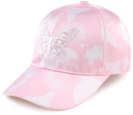 MniJiza Floral Gorro de Béisbol Bebé Gorra Niña y Niño Gato Mariposas Niña (4-8años, Mariposa Rosa)