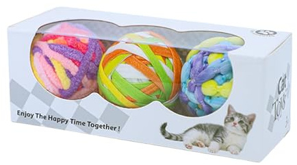 Balle interactive pour chat | Jouet à mâcher pour chat | Jeux à mâcher colorés pour animaux domestiques avec grelots pour chaton d'intérieur poursuivre l'ennui