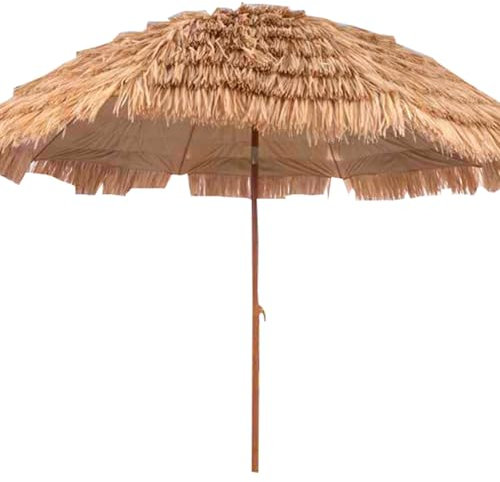 JTPMYFT Ombrellone da Giardino in Paglia con Design inclinabile, 8 Stecche, con Piano in Paglia, Adatto for Spiaggia, Patio, ombrellone da Tavolo for Esterni a Bordo Piscina.(1.6m)