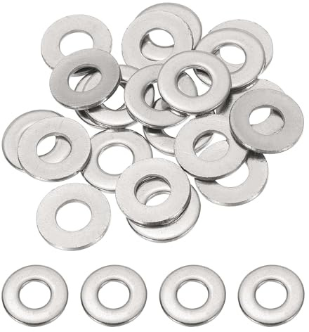 PATIKIL 1/4 ID x 5/8 OD Stainless Steel Flat Washers, 20 Pcs Round Metal Washer Small Spacer for Screws Bolts Nuts Assortment