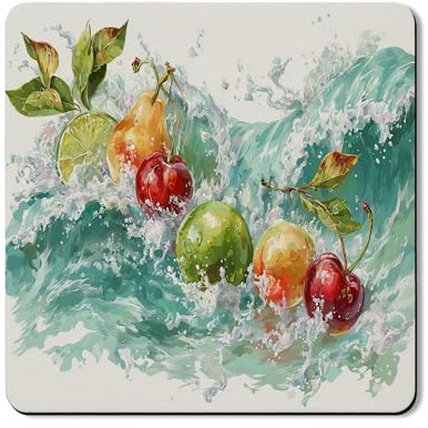 Tapis de protection supérieure pour lave-linge et sèche-linge avec motif coloré d'éclaboussures - En caoutchouc antidérapant et imperméable - Pour buanderie - 61 x 61 cm