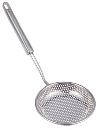 LIGIGWASH Colino Scolapasta in Acciaio con per Filtrare Olio e Calda Mestolo Cucina Ergonomico Resistente al Calore e Ristorante