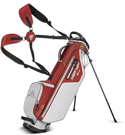 Big Max Heaven Six G Stand Bag 4 Divider, Lightweight Golf Bag with Legs, Standard, Unisex (White / Red)