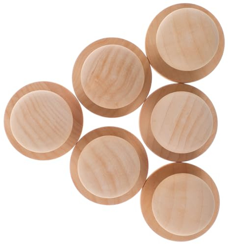 SUPVOX Mangos de Sellos de Madera Versátiles 5Cm 6 Piezas para Uso Diario en Bricolaje y Repuestos de Sellos de Cera