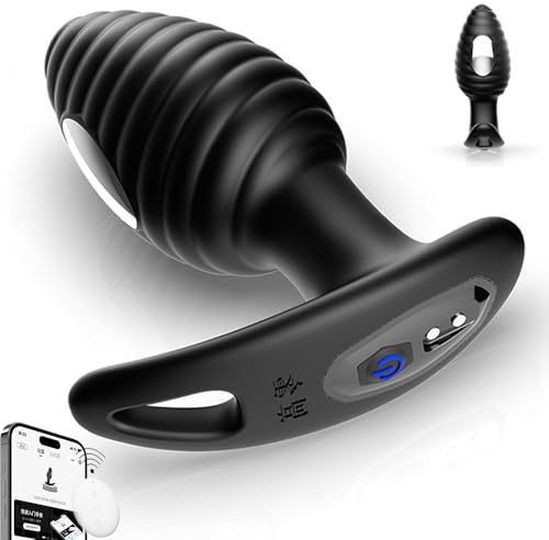 Cuosuy Male Electro Prostate Massager Vibrating Butt Plug Anal Vibrators with 10 Electric Shock & 10 Vibrating Modes, APP Remote Control Prostate Estim Vibrator Extreme Adult Toys for Men Gay Women