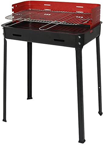 MILLE Barbacoa de leña de carbón Flavia de 35 x 60 x 80 cm con superficie lateral.
