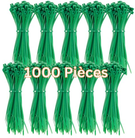 Gocableties Kabelbinder Grün 1000 Stück 100 x 2,5 mm UV-beständig | 8,1 kg Zugfestigkeit, kleine Größe, dünn