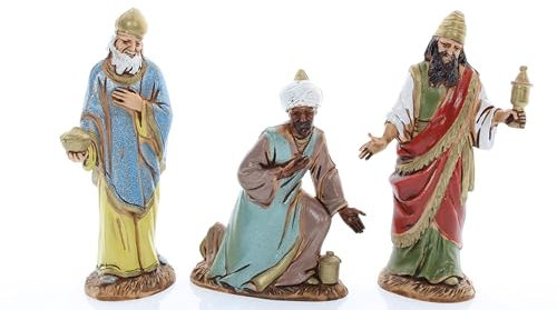 Moranduzzo Three Wise Men for 3.93 inch Nativity Scene – STANDARD 3.93 – Scale 1:20 – Unbreakable Hand-Finished Figurines, Sculptor M. Landi, Made in Italy