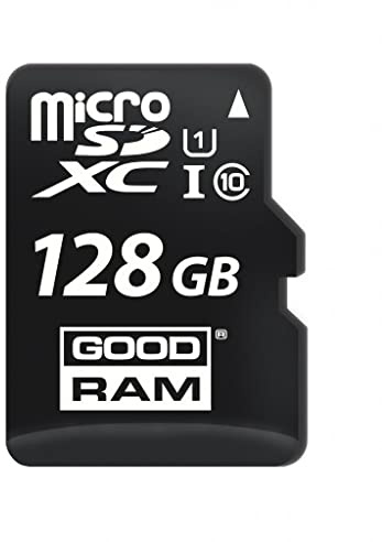 Goodram 128 GB M1AA mikrokort hög hastighet klass 10 minneskort med adapter och UHS-I gränssnitt läshastighet upp till 100 MB/s skrivhastighet från 10 MB/s 128 GB