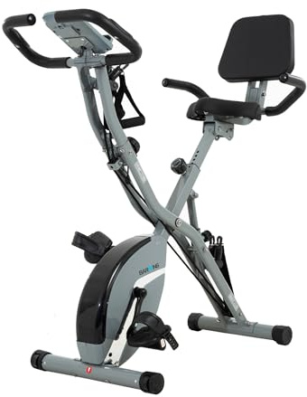 BARWING Stationary Exercise Bike for Home Workout, 5 IN 1 Foldable Indoor Cycling Bike for Seniors, 350LB Capacity, 16-Level Magnetic Resistance, Seat Backrest Adjustments
