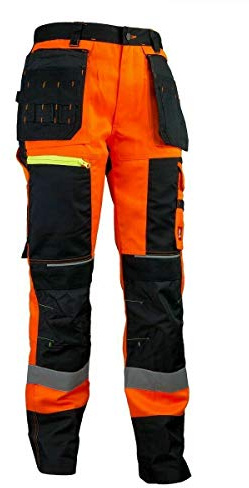 Profi Arbeitshose UKG-714 ORANGE Sicherheitshose Schutzhose Herrenhose Hose Warnschutzhose Bundhose Gartenhose Warnschutz Herren Garten Größe 58!