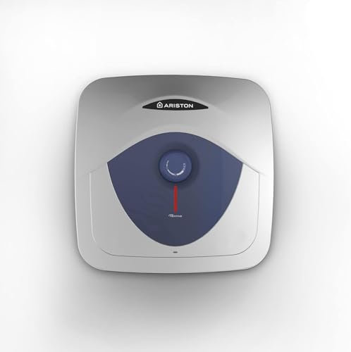 Ariston Blu Evo RS - Termo Eléctrico 15 Litros Bajo Consumo, Calentador de Agua Eléctrico Vertical Potente Tamaño Reducido 34,6x36x36, Fabricado para Instalación en España - Eficiencia A, Rango (A+/F)
