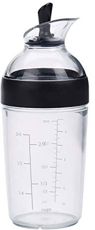 perfk Mezclador de Aderezos para Ensaladas Pequeño Botella Emulsionante Mezclador de Salsas Funciones Botella Mezcladora de 8.4 Oz, Fácil, Negro, Tal como se Describe