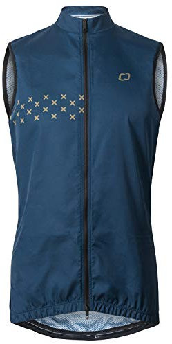 CATENA Gilet de cyclisme coupe-vent respirant et léger sans manches pour homme - Pour l'équitation, la course à pied, les sports de plein air, bleu marine, S