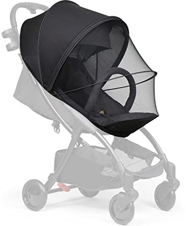 Beberoad Love Universal Stroller Sun Shade & Mosquito Net – 2-in-1 Baby Stroller Cover with UV Protection & 2-Way Zipper for Infant Carriages, Prams, and Travel Strollers (Black)