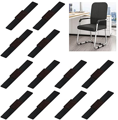 UFURMATE Filz-Möbelpolster, 12 Stück, Stuhlbein-Bodenschoner, Wrap-Around-Stühle, Filz-Pads, selbstklebende Filzbodenschoner für quadratische/runde Schlitten, Sockelstuhl