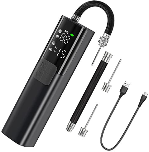 Pumteck Electric Ball Pump, Smart Air Pump with Inflation & Deflation, Accurate Pressure Gauge and 4 Preset Modes, Automatic Ball Pump for Basketball, Football, Volleyball and Rugby