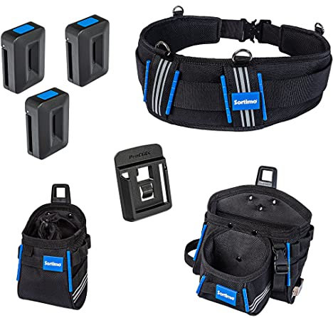 Sortimo ProClick Starterset Werkzeuggürtel M – Ergonomischer, gepolsterter Gürtel für Werkzeuge & Material – Flexibles Haltersystem mit Nagel- & Werkzeugtasche – Komfortabel & rückenfreundlich
