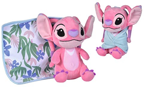 Disney Lilo & Stitch, Blankee Angel, 25 cm, Peluche, a Partir de 0 Meses