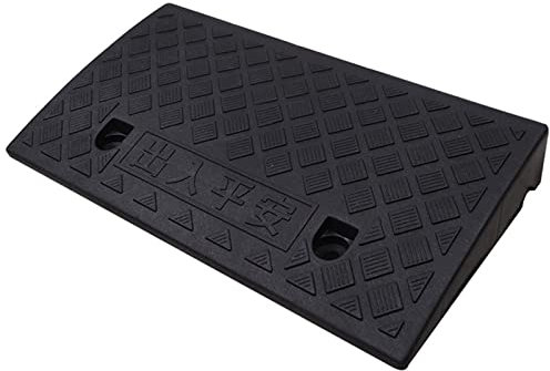 MFFIRE Bordsteinrampe Rollstuhl, Auffahrrampe Türschwellenrampe, Bordsteinkanten Rampen, Schwellenrampe Kunststoff rutschfeste für Rollstuhl, Autos, Motorräder, 7CM Hoch,Schwarz