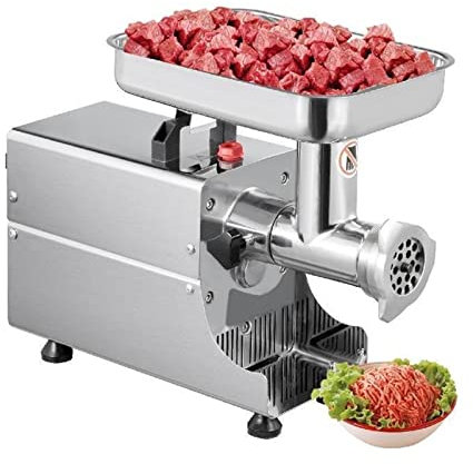 Picadora de carne eléctrica de 80 kg/h, picadora de acero inoxidable de alta resistencia, picadora de electrodomésticos de 450 W, máquina cortadora de carne y salchichas