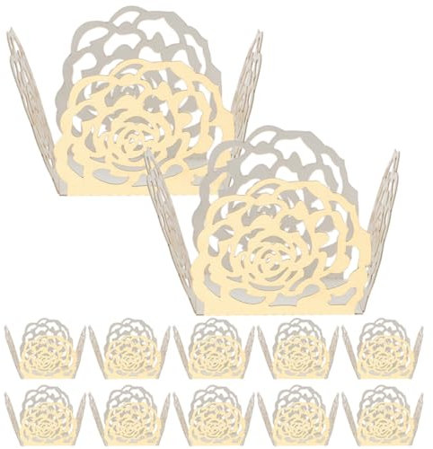 Abaodam 100pezzi Vassoio Per Imballaggio Cioccolato Carta Con Design Rosa Ritagliato Per Matrimonio e Feste Elegante e Pratico Per Cioccolatini e Dolci Decorativi