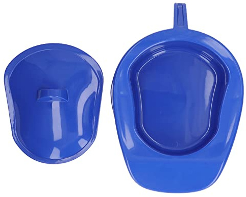 Plastic Bed Pan, Multi Color Thick Convenient Pan for Home Bedroom Patients Pregnant (Dark Blue)