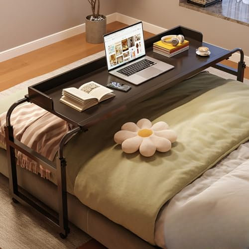 XNYXLPP Betttisch über dem Bett, Tisch mit Rollen, Betttisch über dem Bett, Schreibtisch über dem Bett, mobiler Schreibtisch, Betttisch mit Rollen, Computertisch (4black)