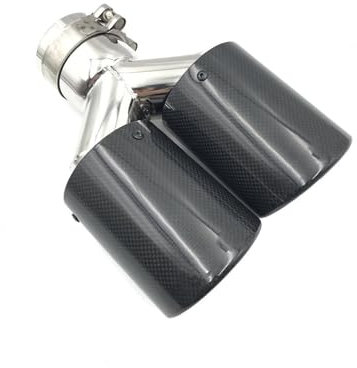 Auto Auspuffblende 1 Stück Y-Modell Glossy Carbon Auspuffe Dual End Tips Auspuff Dual Muffler Pipes Endrohre Für Auto Auspuff Endrohr(70 in-89MM OUt)