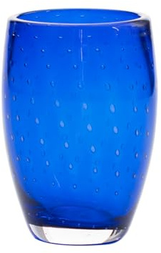 Zafferano Bolicante Traditional Handmade Glass with Bubble Effect Set of 6 (Blue)