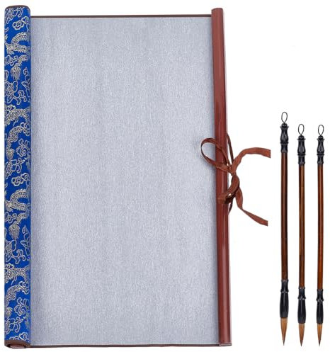 PH PandaHall 4pcs Kit D'Entraînement de Calligraphie Chinoise Sans Encre Réutilisable Écriture à L'Eau Tissu Magique Rouleaux Pinceaux D'Écriture de Calligraphie Chinoise pour Débutants 43.2x70cm