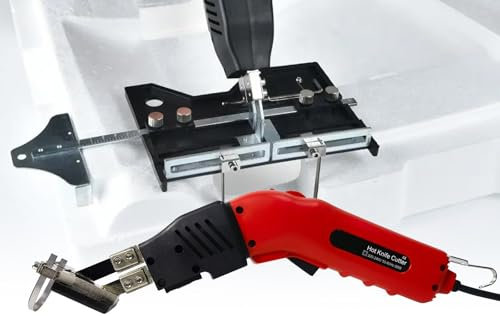 VNATWGOO Kit Taglierina Elettrica A Lama Calda per Spugna di Polistirolo, Macchina per Il Taglio dei Pannelli in Schiuma 200 W/250 W, con Righello A Piastra Scanalata E Lama Pieghevole,KS250-110V