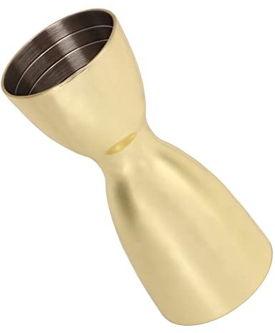 Vaso Jigger para Cócteles con Marcas Graduadas, Acero Inoxidable, Chapado en Negro (Chapado en oro)